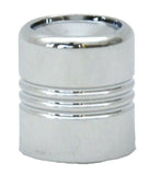 Tire Valve Stem Cap Standard Size Indent Top Chrome Aluminum UP#70055-1 Set of 4