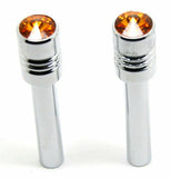 Door Lock Knobs Screw-on Amber Jewel Chrome Aluminum 1/2" I.D. GG#50860 Pair