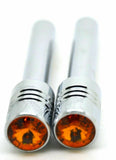 Door Lock Knobs Screw-on Amber Jewel Chrome Aluminum 1/2" I.D. GG#50860 Pair