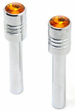 Door Lock Knobs Screw-on Amber Jewel Chrome Aluminum 1/2" I.D. GG#50860 Pair