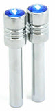 Door Lock Knobs Screw-on Blue Jewel Chrome Aluminum 1/2" I.D. GG#50861 Pair