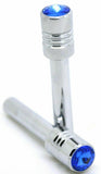 Door Lock Knobs Screw-on Blue Jewel Chrome Aluminum 1/2" I.D. GG#50861 Pair
