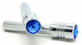 Door Lock Knobs Screw-on Blue Jewel Chrome Aluminum 1/2" I.D. GG#50861 Pair