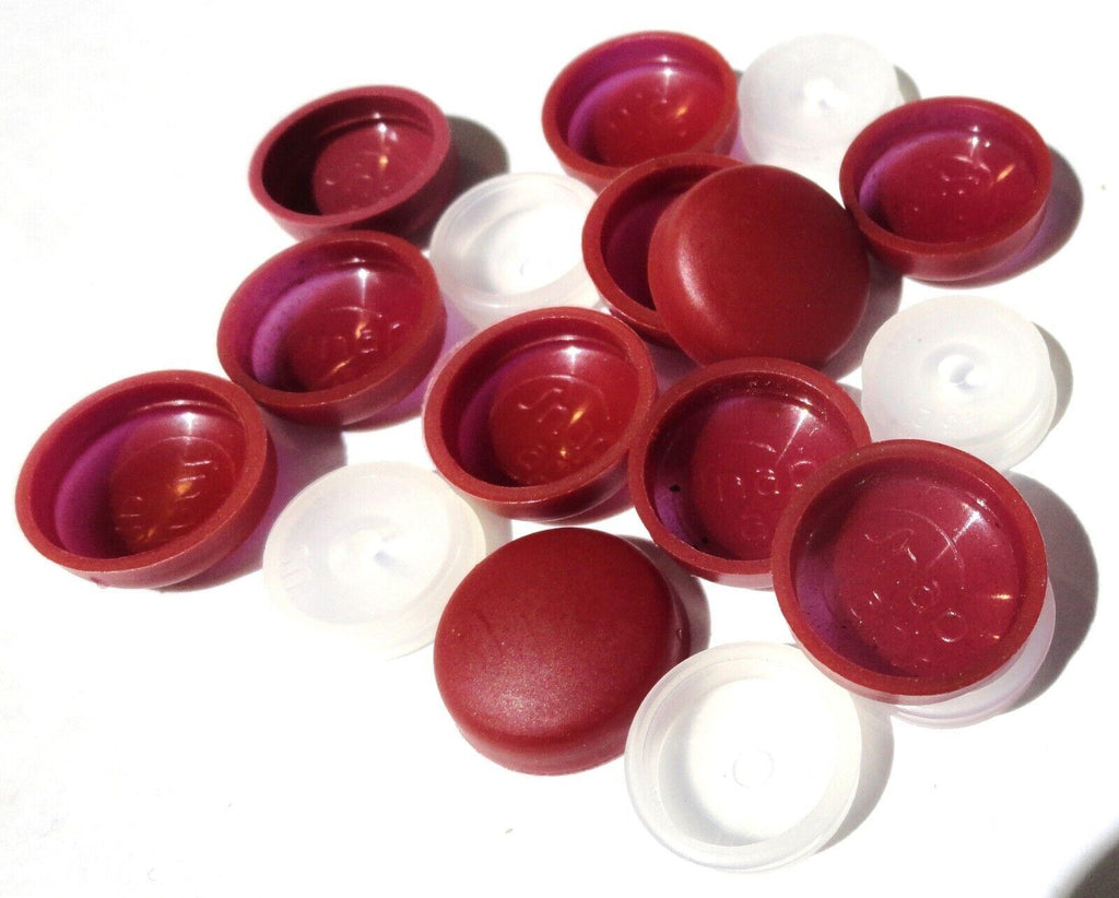 Screw Head Covers Oxblood Red for #10 #12 M5 Flat Back Screws 12/12-159- 10 Sets