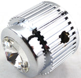 A/C Heater Control Dial Knob Clear Jewel Chrome Plastic 1/4" Shaft UP41153 Each