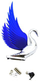 Lighted Hood Ornament Swan Bugler WindRider Blue Wings Chrome 7.5" GG#48097