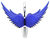 Lighted Hood Ornament Swan Bugler WindRider Blue Wings Chrome 7.5" GG#48097