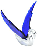 Lighted Hood Ornament Swan Bugler WindRider Blue Wings Chrome 7.5" GG#48097