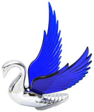 Lighted Hood Ornament Swan Bugler WindRider Blue Wings Chrome 7.5" GG#48097