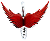 Hood Ornament Lighted Swan Bugler Windrider Red Wings Chrome 7.5" GG#48099