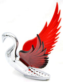 Hood Ornament Lighted Swan Bugler Windrider Red Wings Chrome 7.5" GG#48099