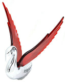 Hood Ornament Lighted Swan Bugler Windrider Red Wings Chrome 7.5" GG#48099
