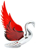 Hood Ornament Lighted Swan Bugler Windrider Red Wings Chrome 7.5" GG#48099