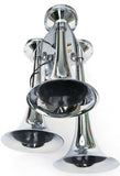 Train Horn 3 Bell Trumpet 145 Decibel +-10dB Chrome 3/8 Air Line 150PSI UP#46129