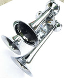 Train Horn 3 Bell Trumpet 145 Decibel +-10dB Chrome 3/8 Air Line 150PSI UP#46129