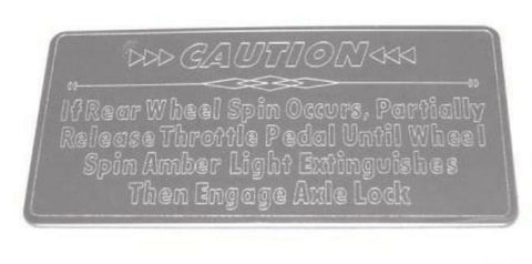 Dash Plate for Freightliner Axle Lock Control Stainless Block Letters GG#68841