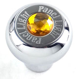 Small Deluxe Dash Knob for Panel Light Amber Jewel Stainless Plate GG#95720