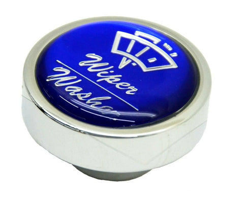 Wiper Washer Knob for 1/4" Shaft Blue/Silver Chrome Set Screw Mount GG#96581