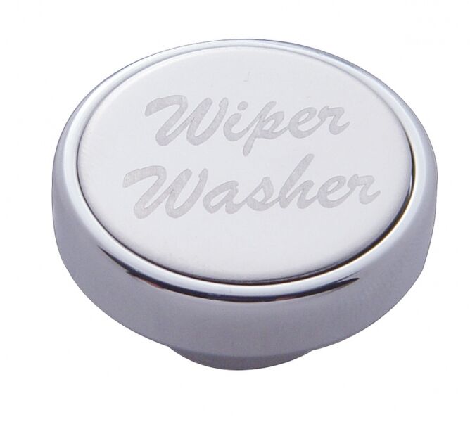 Wiper/Washer Dash Control Knob Universal Fit Chrome Stainless Sticker UP#23535