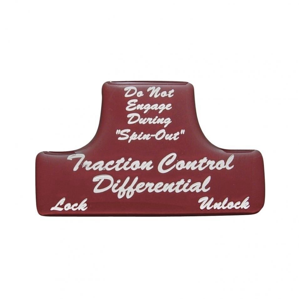 Switch Guard Sticker Only Traction Control for Freightliner & IHC Red UP21044-1R