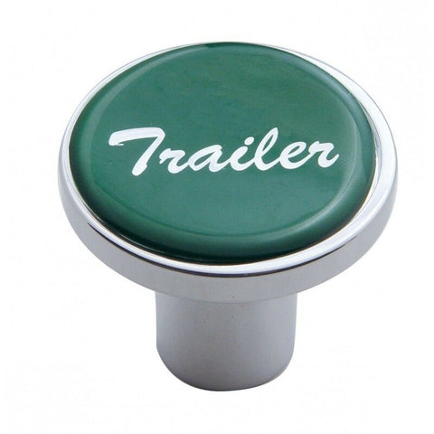 Air Brake Knob Trailer Screw-On Green Glossy Sticker Chrome Knob UP#23231