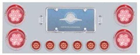 Rear Light Panel Red LEDs/Lenses 4"-7 LEDs Reflector, 2"-9 LEDs Visors UP#34566