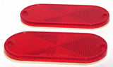 Oblong Reflectors 2 Screw Holes or Tape Mount 4 3/8" Long Red GG#99564 Pair