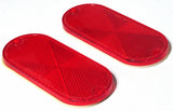 Oblong Reflectors 2 Screw Holes or Tape Mount 4 3/8" Long Red GG#99564 Pair