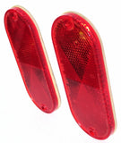 Oblong Reflectors 2 Screw Holes or Tape Mount 4 3/8" Long Red GG#99564 Pair