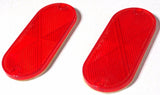 Oblong Reflectors 2 Screw Holes or Tape Mount 4 3/8" Long Red GG#99564 Pair