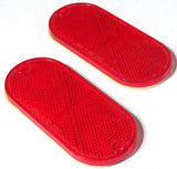 Oblong Reflectors 2 Screw Holes or Tape Mount 4 3/8" Long Red GG#99564 Pair