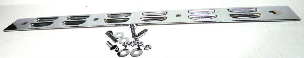 Rear Top Mudflap Plates 24" x 2" Louvered Bolt On Chrome 4 Holes UP#10400 Pair