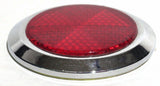 Stick-On Round Reflectors Chrome Trim Red Acrylic Lens 2-1/8" O.D. GG#80834-Pair