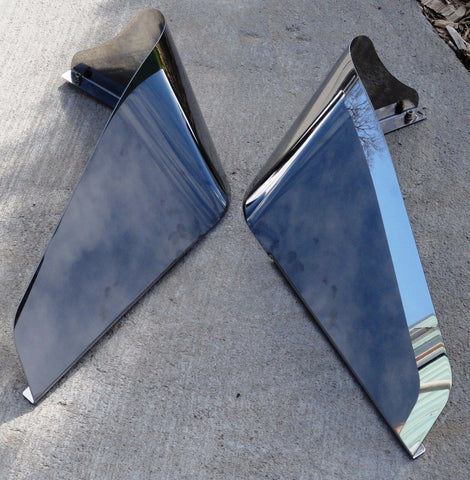 Air Intake Shroud Hose Guards Elephant Ears for Kenworth W900 Stainless GG#98010