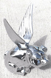 Hood Ornament Pull Flying Pig Chrome Metal for Flat Hood 7-5/8”, 3 Hole GG#48200