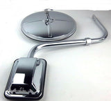 mirror hood mount style 8" convex chrome bracket for Freightliner Kenworth Pete