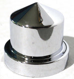 nut covers(10) 1/2" round pointed chrome plastic 7/8" tall Freightliner Kenworth