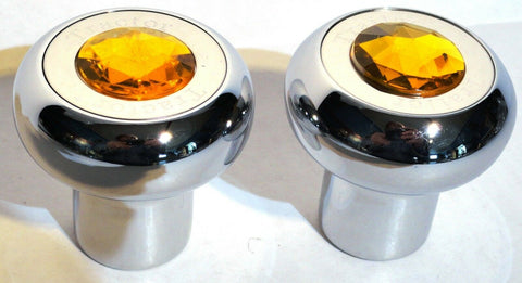 knob set air brake tractor trailer amber jewel screw on for Freightliner KW Pete