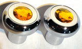 knob set air brake tractor trailer amber jewel screw on for Freightliner KW Pete