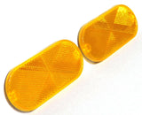 GG Reflectors Oblong Amber 2 Screw Holes or Tape Mount 4 3/8" Long #99560 Pair