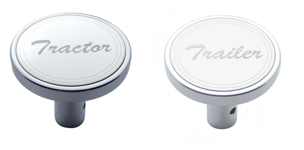 Air Brake Knobs Tractor Trailer Pin Mount 1-1/2” Tall Chrome UP#23178-23179