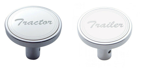 Air Brake Knobs Tractor Trailer Pin Mount 1-1/2” Tall Chrome UP#23178-23179