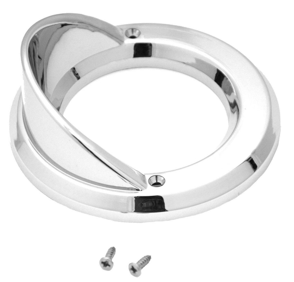 Light bezel 2 1/2" round visor chrome plastic for Peterbilt Kenworth Freightline