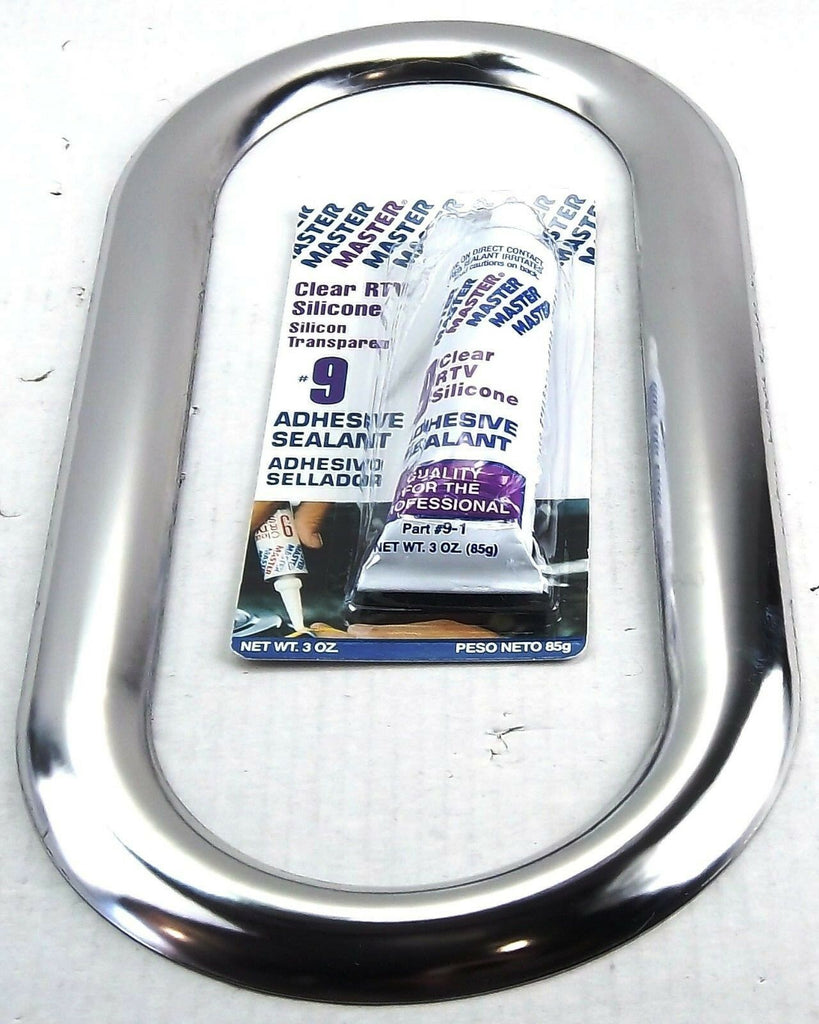 view window trim exterior oval bezel stainless steel Peterbilt 1987-2004