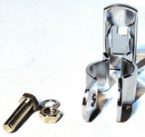 bracket mirror side mount chrome metal 3/4" O.D. for exterior door mirrors