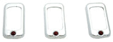 rocker switch trims(3) red jewel chrome plastic Freightliner Kenworth Peterbilt
