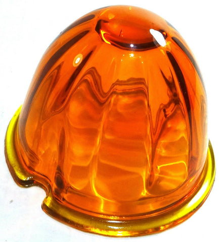 GG Light Lens Watermelon Style Light Amber Glass 3.5 OD 2 Screw hole #92801 Each