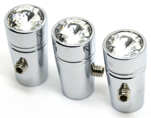 toggle switch extensions(3) mini clear jewel 1" chrome aluminum for Peterbilt