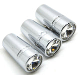 toggle switch extensions(3) mini clear jewel 1" chrome aluminum for Peterbilt