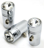 toggle switch extensions(3) mini clear jewel 1" chrome aluminum for Peterbilt